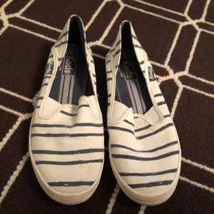 Keds blue and white striped